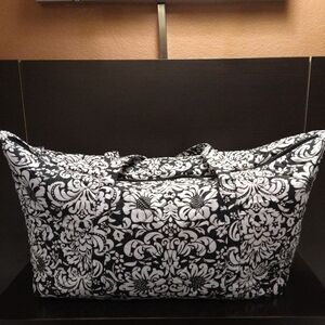 Two White +Black Patterned Weekend /Carry On Bag